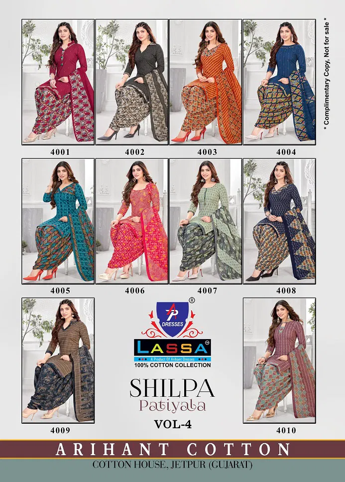 Shilpa Patiyala Vol 4 By Lassa Printed Cotton Dress Material Wholesale Price In Surat